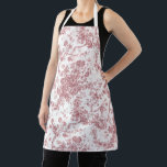 Elegant Vintage French Engraved Floral Toile-Pink Apron<br><div class="desc">Elegant and ornate pink and white vintage toile de jouy pattern featuring exotic flowers,  vines and foliage intertwined with garlands and baskets of roses. This pattern was adapted from an historic French textile fragment ca 1910 in the Smithsonian collection. Pattern is high res but cannot be tiled.</div>