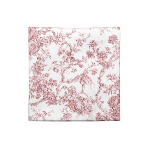 Elegant Vintage French Engraved Floral Toile-Pink Cloth Napkin | Zazzle