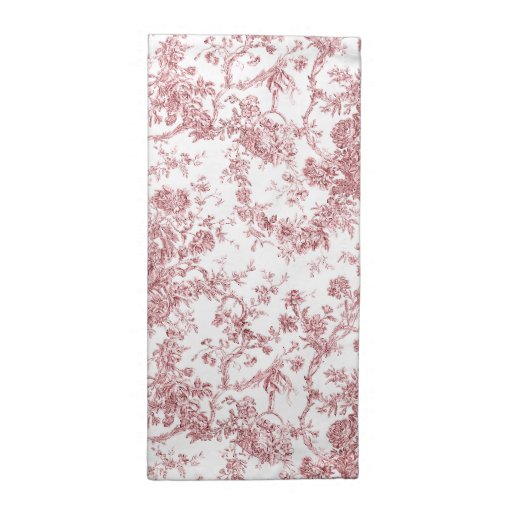 Elegant Vintage French Engraved Floral Toile-Pink Cloth Napkin | Zazzle