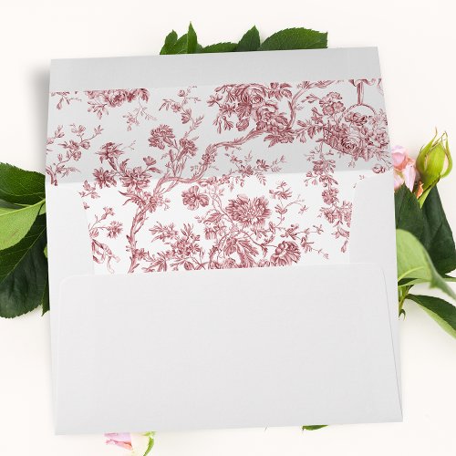 Elegant Vintage French Engraved Floral Toile_Pink Envelope
