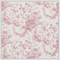 Elegant Vintage French Engraved Floral Toile-Pink Fabric
