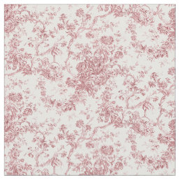 Elegant Vintage French Engraved Floral Toile-Pink Fabric