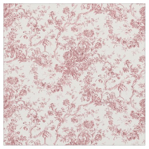Elegant Vintage French Engraved Floral Toile_Pink Fabric