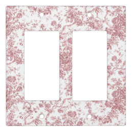 Elegant Vintage French Engraved Floral Toile-Pink Light Switch Cover