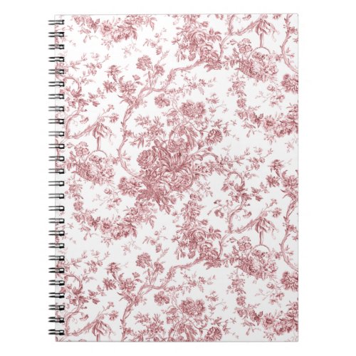 Elegant Vintage French Engraved Floral Toile_Pink Notebook