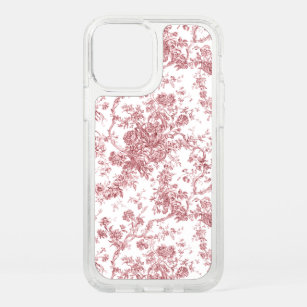 Elegant Vintage French Engraved Floral Toile-Pink Speck iPhone 12 Pro Case