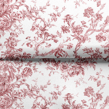 Elegant Vintage French Engraved Floral Toile-Pink Tissue Paper