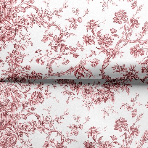 Elegant Vintage French Engraved Floral Toile_Pink Tissue Paper