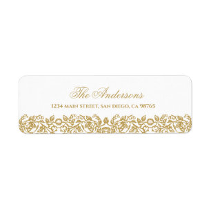 Elegant Vintage French Gold Floral Label