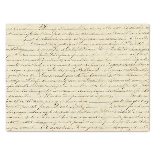 Elegant Vintage French Handwritten Letter Script Tissue Paper