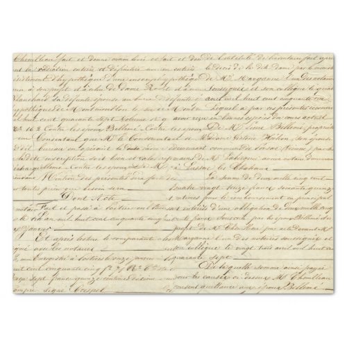 Elegant Vintage French Handwritten Letter Script Tissue Paper