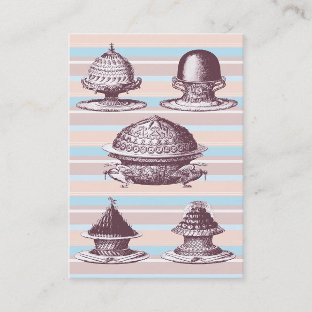 Elegant Vintage French Pastries Bakery Business Card (Front)