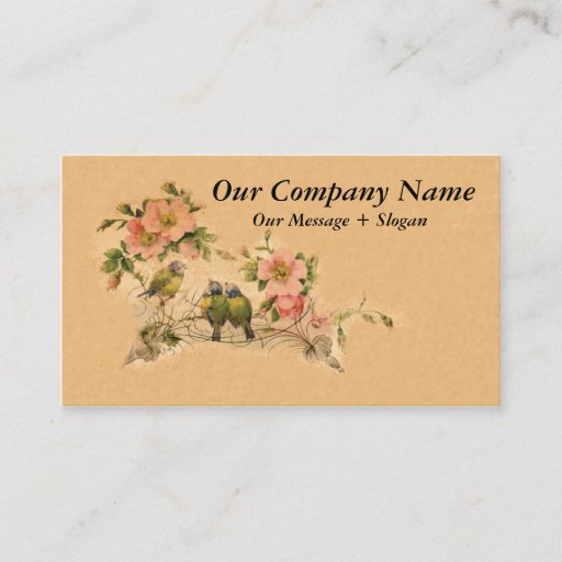 Customizable Elegant, Vintage Friends- Floral &amp; Birds Business Card Template