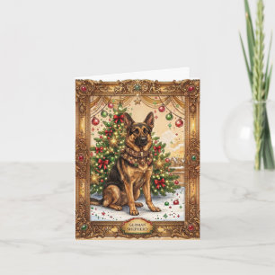 Elegant Vintage German Shepherd Christmas Card