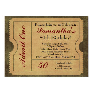 admit one invitations zazzle