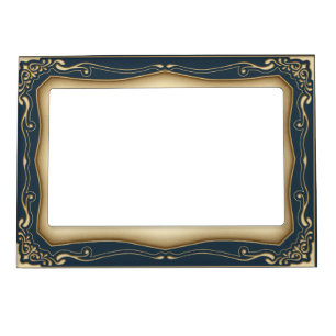 Elegant Vintage Gold and Navy Magnetic Photo Frame