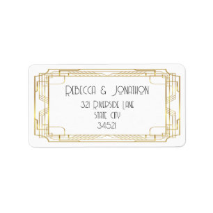 Elegant Vintage Gold Art Deco Address Label