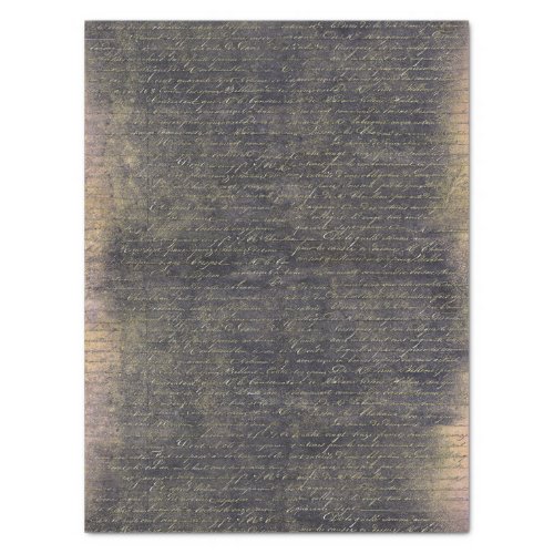 Elegant Vintage Gold Black Handwritten Letter  Tissue Paper