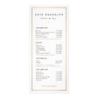 Elegant Vintage Gold Border Price List Menu