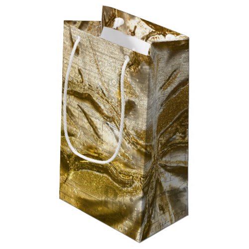 Elegant Vintage Gold Floral Pattern Small Gift Bag