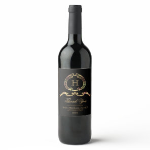 Elegant, Vintage Gold Monogram Wine Label