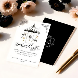 Elegant Vintage Gothic Baby Mobile Diaper Raffle Enclosure Card