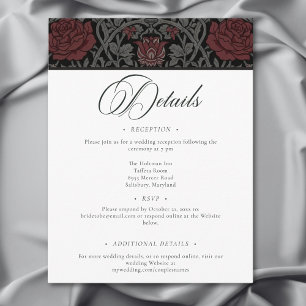Elegant Vintage Gothic Moody Botanical Wedding Enclosure Card