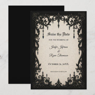 Elegant Vintage Gothic Save the date invitation