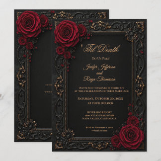 Elegant vintage Gothic wedding invitation
