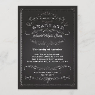 Elegant Vintage Graduation Invitation