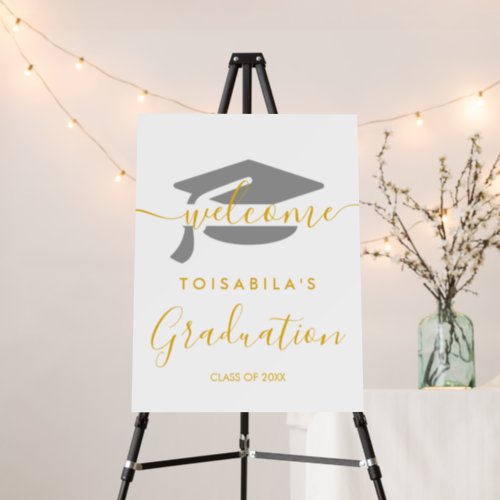 Elegant vintage graduation party welcome sign