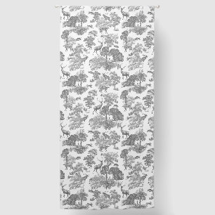 Elegant Vintage Gray White Toile Deer Pattern Blackout Curtains