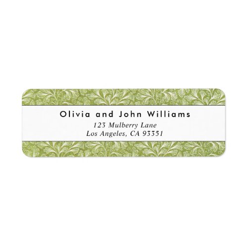 Elegant Vintage Green Botanical Return Address Label