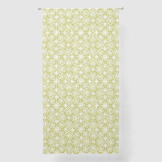 Elegant Vintage Green Damask Floral Pattern Sheer Curtains