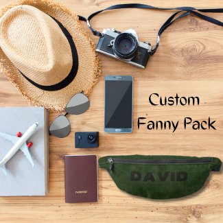 Elegant Vintage Green Faux Leather Personalized