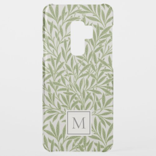 Elegant Vintage Green Willow Leaves Monogram Uncommon Samsung Galaxy S9 Plus Case