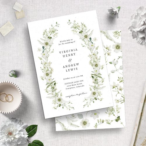 Elegant Vintage Greenery Wedding Invitation