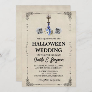 Elegant Vintage Halloween Wedding Invitation