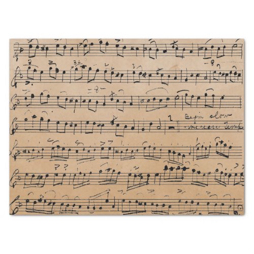 Elegant Vintage Handwrite Sheet Music Notes Kraft