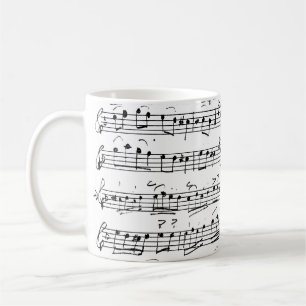 Elegant Vintage Handwritten Sheet Music Notes Coffee Mug