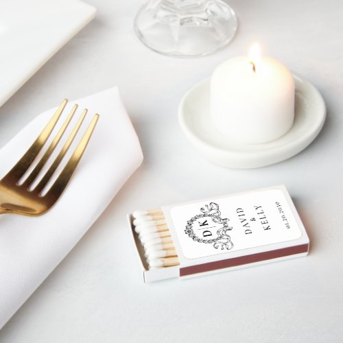Elegant Vintage Holiday Wedding Logo Matchboxes
