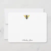  Honey Bumble Bee Texture Personalized Initial Black