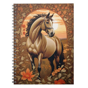 Elegant Vintage Horse By Sunset Notebook
