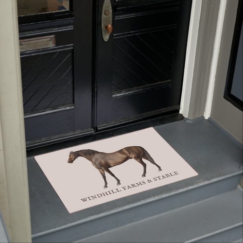 Elegant Vintage Horse Equestrian Barn Doormat