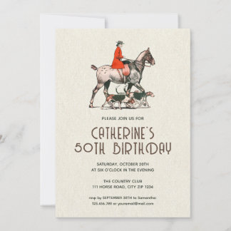 Elegant Vintage Horse Lady Rider & Hounds