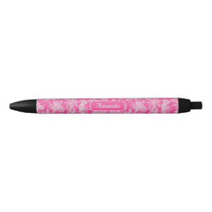 Elegant vintage hot pink toile de jouy pen