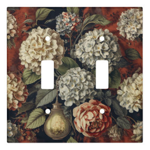 Elegant vintage Hydrangea Floral Pattern Light Switch Cover