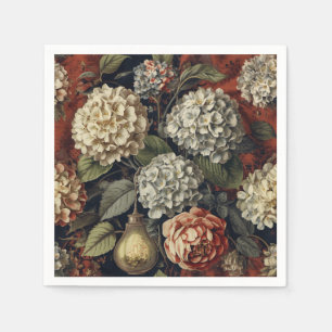 Elegant vintage Hydrangea Floral Pattern Napkins