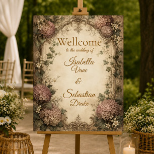 Elegant Vintage Hydrangea Wedding Foam Board