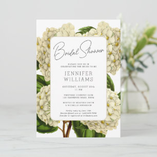 Elegant Vintage Hydrangeas Floral Bridal Shower Invitation
